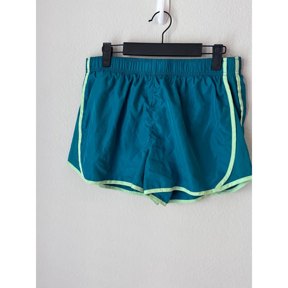 Members Mark Ladies Active Running Shorts Teal Blue Lime Green Mesh Size M